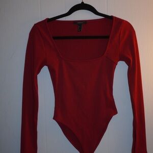 Forever 21 Scarlet Long Sleeve Bodysuit